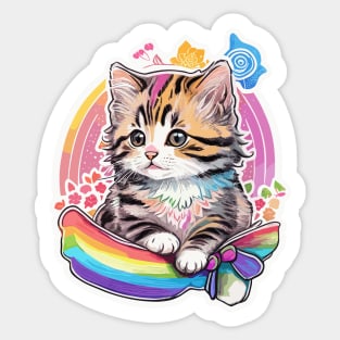 Cute Kitten Colorful Sticker